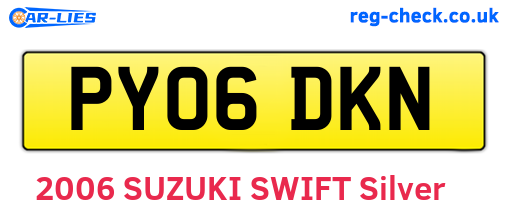 PY06DKN are the vehicle registration plates.