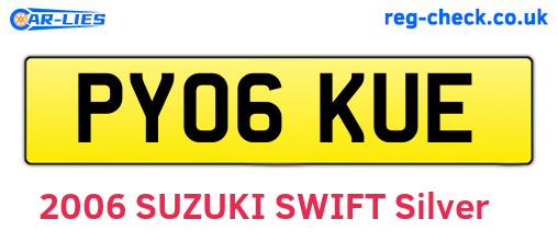 PY06KUE are the vehicle registration plates.