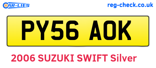 PY56AOK are the vehicle registration plates.