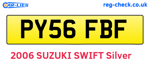 PY56FBF are the vehicle registration plates.