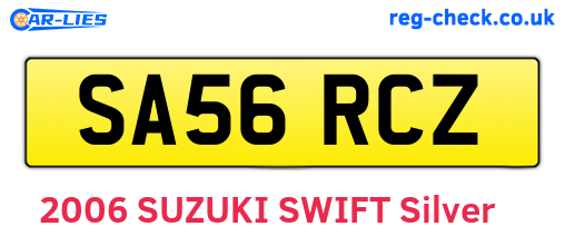 SA56RCZ are the vehicle registration plates.