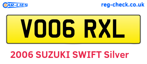 VO06RXL are the vehicle registration plates.