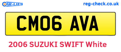 CM06AVA are the vehicle registration plates.