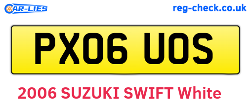 PX06UOS are the vehicle registration plates.