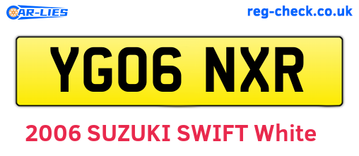 YG06NXR are the vehicle registration plates.