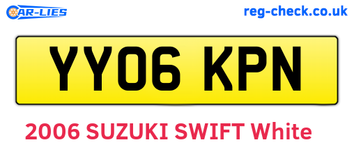 YY06KPN are the vehicle registration plates.