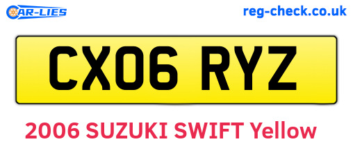 CX06RYZ are the vehicle registration plates.