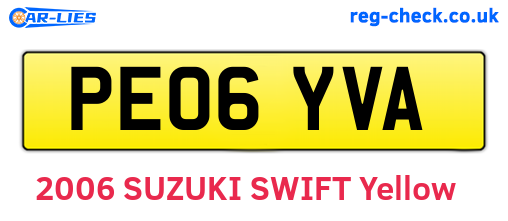 PE06YVA are the vehicle registration plates.