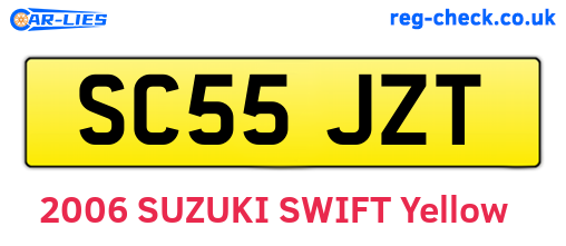 SC55JZT are the vehicle registration plates.