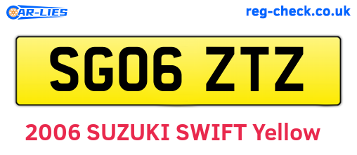 SG06ZTZ are the vehicle registration plates.