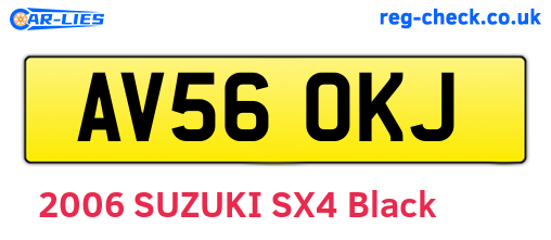 AV56OKJ are the vehicle registration plates.
