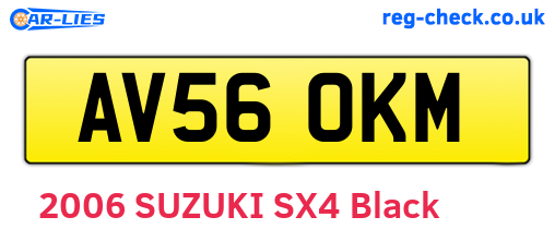 AV56OKM are the vehicle registration plates.