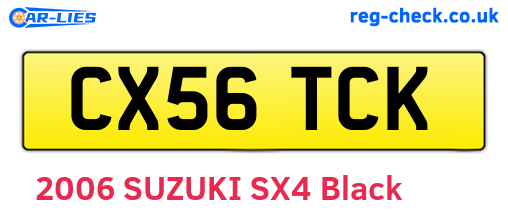 CX56TCK are the vehicle registration plates.