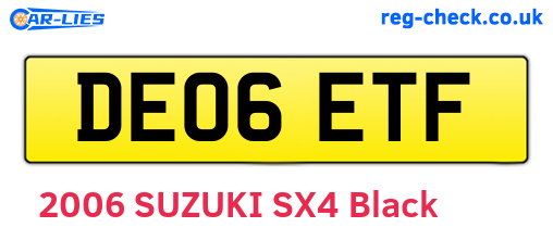DE06ETF are the vehicle registration plates.