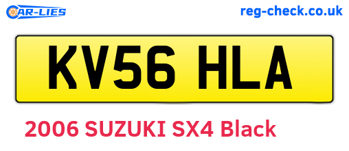 KV56HLA are the vehicle registration plates.
