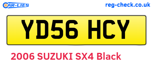 YD56HCY are the vehicle registration plates.