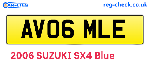 AV06MLE are the vehicle registration plates.