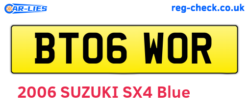 BT06WOR are the vehicle registration plates.