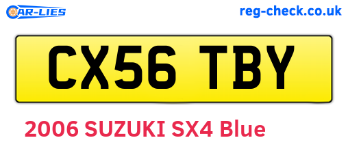 CX56TBY are the vehicle registration plates.