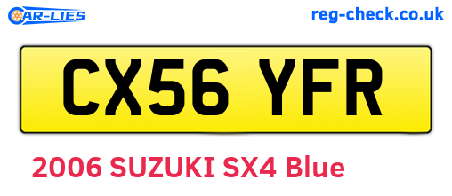 CX56YFR are the vehicle registration plates.