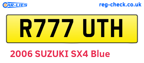 R777UTH are the vehicle registration plates.