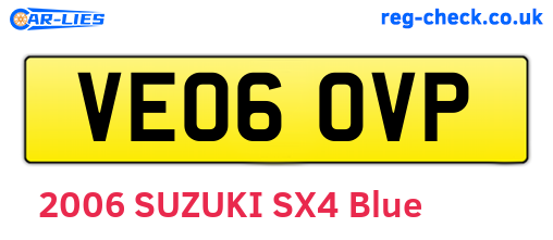 VE06OVP are the vehicle registration plates.