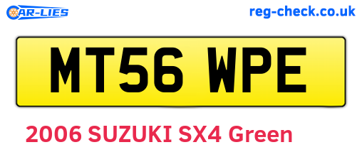 MT56WPE are the vehicle registration plates.