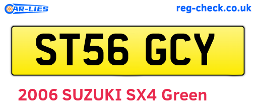 ST56GCY are the vehicle registration plates.
