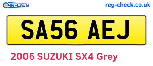 SA56AEJ are the vehicle registration plates.