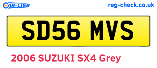 SD56MVS are the vehicle registration plates.