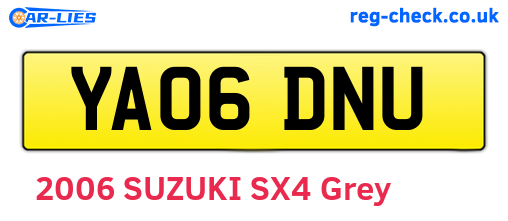 YA06DNU are the vehicle registration plates.