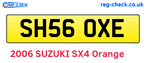 SH56OXE are the vehicle registration plates.