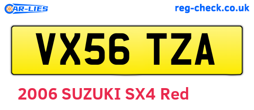 VX56TZA are the vehicle registration plates.