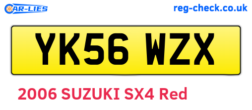 YK56WZX are the vehicle registration plates.