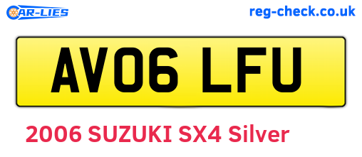 AV06LFU are the vehicle registration plates.