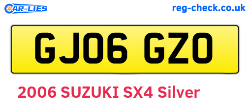 GJ06GZO are the vehicle registration plates.