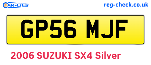 GP56MJF are the vehicle registration plates.