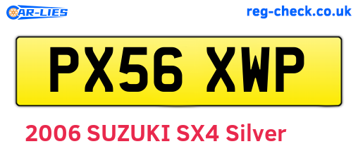 PX56XWP are the vehicle registration plates.
