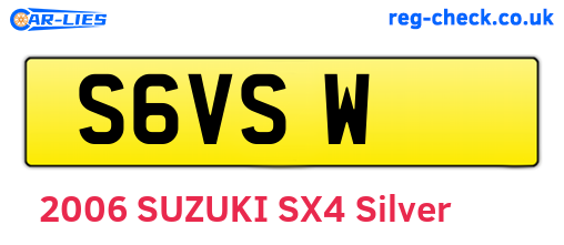 S6VSW are the vehicle registration plates.