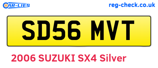 SD56MVT are the vehicle registration plates.