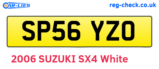 SP56YZO are the vehicle registration plates.