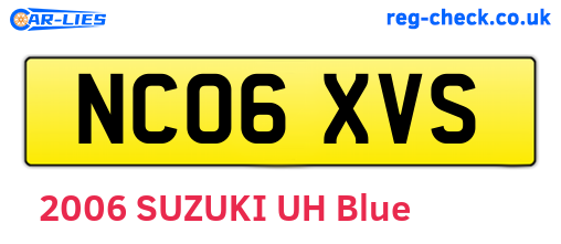 NC06XVS are the vehicle registration plates.