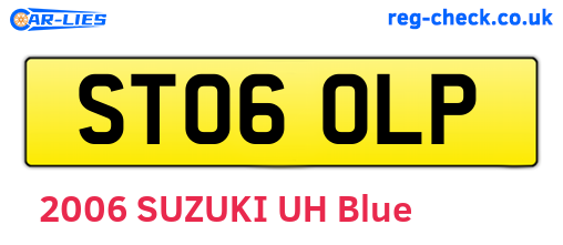 ST06OLP are the vehicle registration plates.