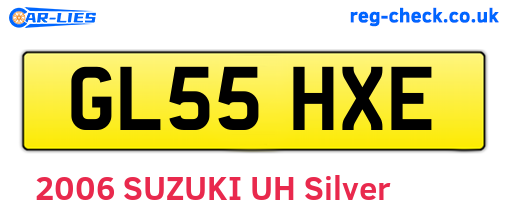 GL55HXE are the vehicle registration plates.