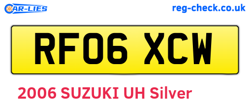 RF06XCW are the vehicle registration plates.