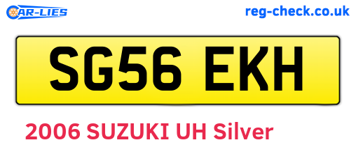SG56EKH are the vehicle registration plates.