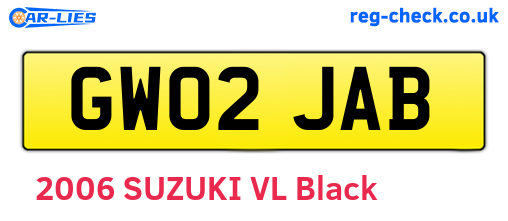 GW02JAB are the vehicle registration plates.