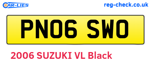 PN06SWO are the vehicle registration plates.