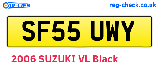 SF55UWY are the vehicle registration plates.