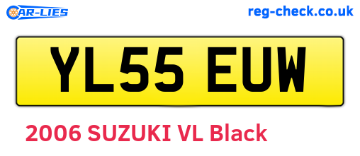 YL55EUW are the vehicle registration plates.